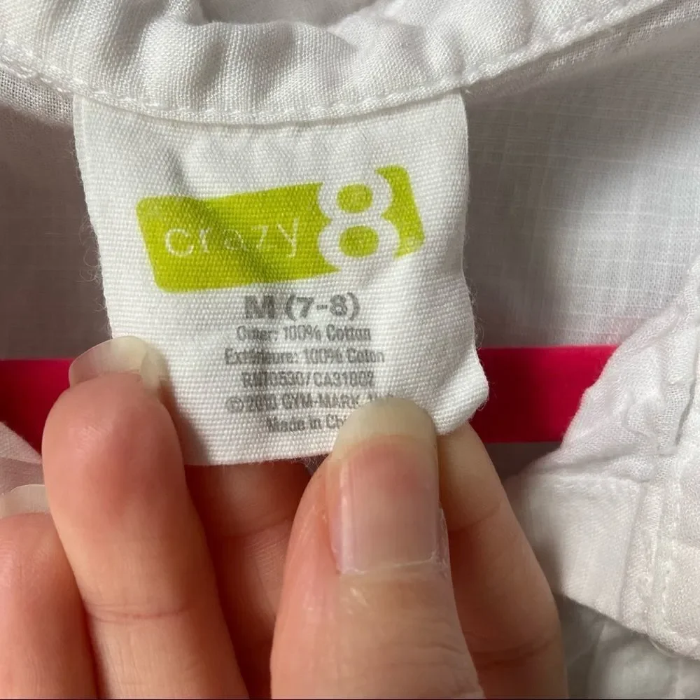 🍭6/$30 Crazy 8 Spring Cotton Buttowndown M (7-8)
